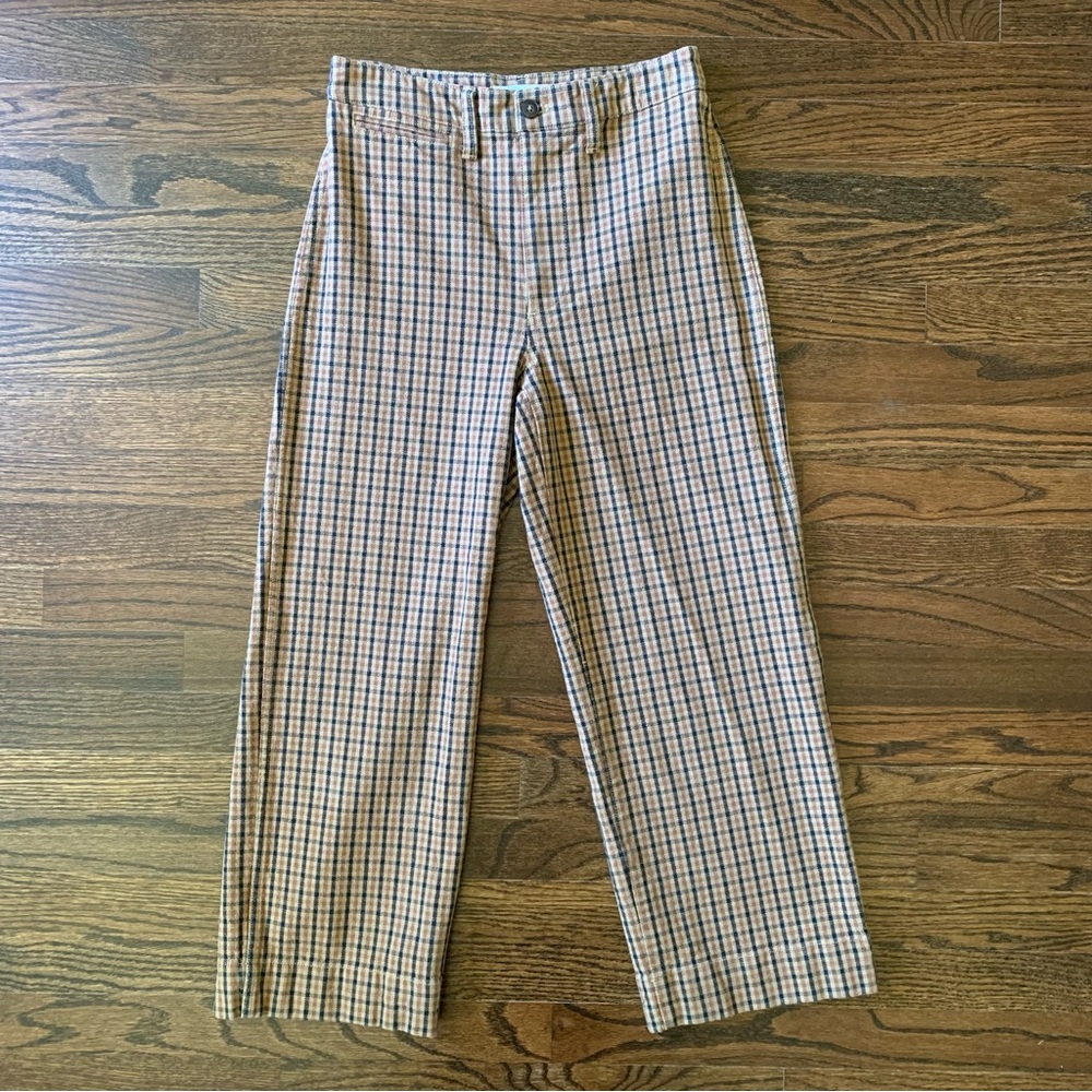 🍂 NWOT Madewell Slim Emmett Wide Leg Crop Pants in Fall Plaid